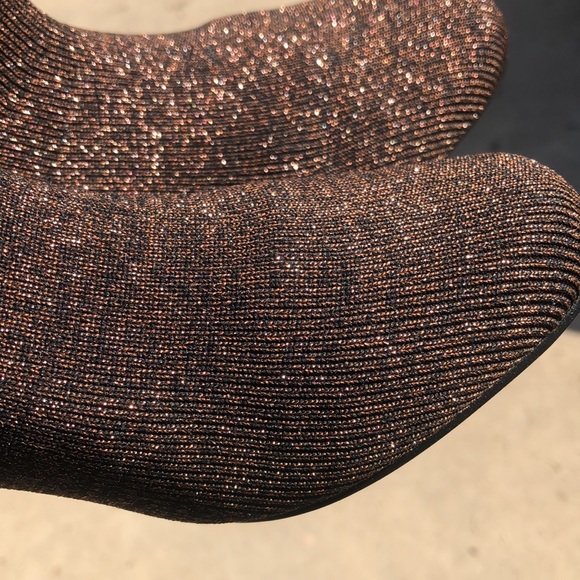 NWOB Nature Breeze copper/black sparkly knit boots Size 6 - Picture 3 of 5